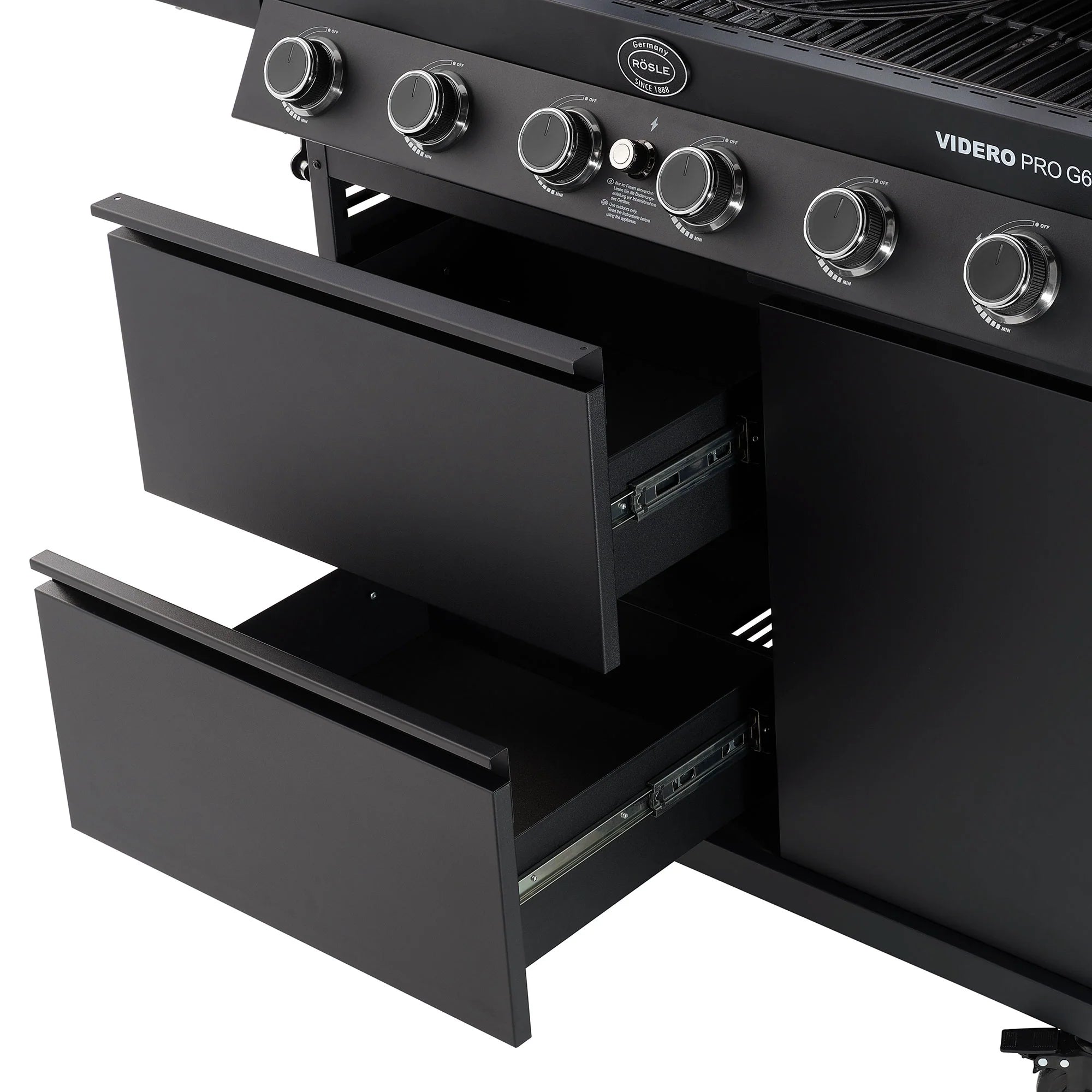 Schubladen Detailaufnahme Rösle Videro Pro G6-S Vario+ 50mbar