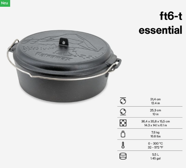 Petromax Feuertopf FT6.0 / 5.5l - Essential Line