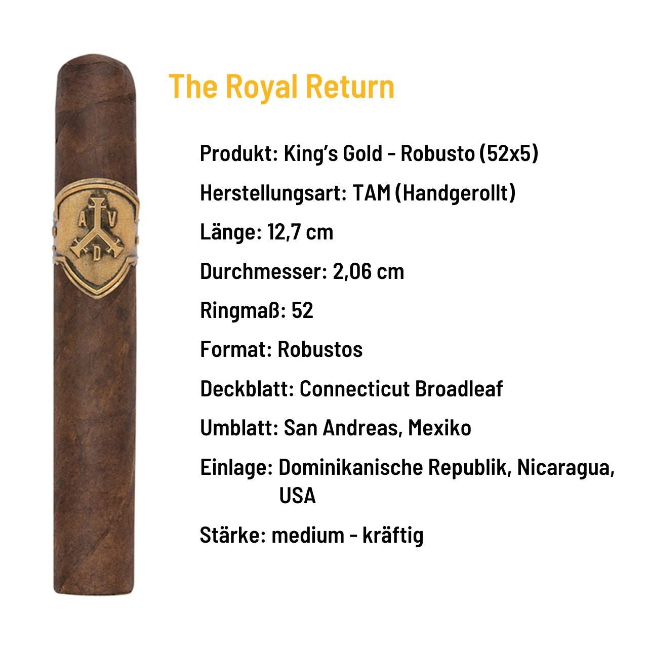 ADV & McKay - The Royal Return King's Gold Robusto - grillstarshop.comADV & McKay - The Royal Return King's Gold RobustoADV & McKaygrillstarshop.com100163800170600522