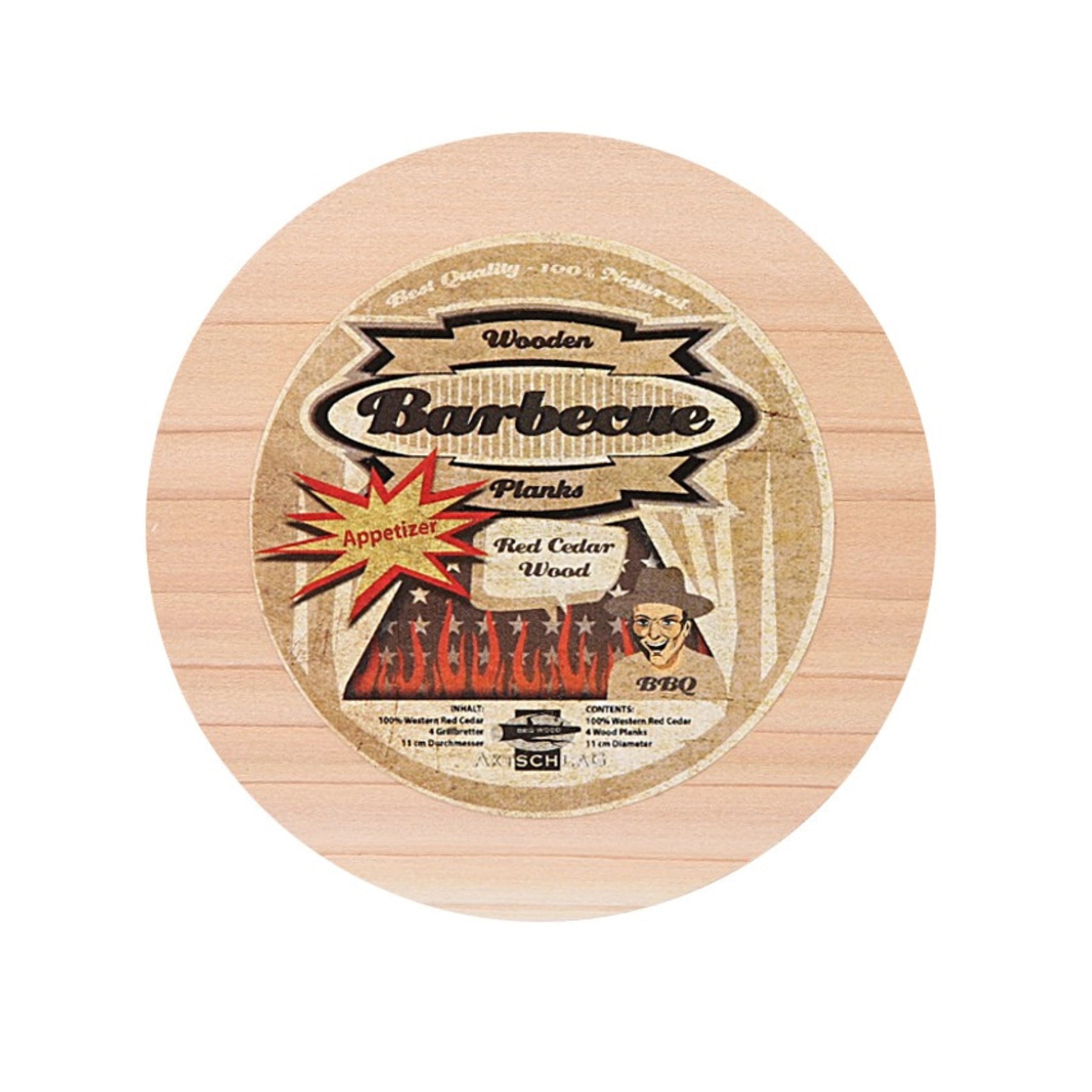 Axtschlag Räucherbretter (Wood Planks) Western Red Cedar Appetizer Plank rund 4er Pack 11cm - grillstarshop.comAxtschlag Räucherbretter (Wood Planks) Western Red Cedar Appetizer Plank rund 4er Pack 11cmGrillzubehörAxtschlaggrillstarshop.com