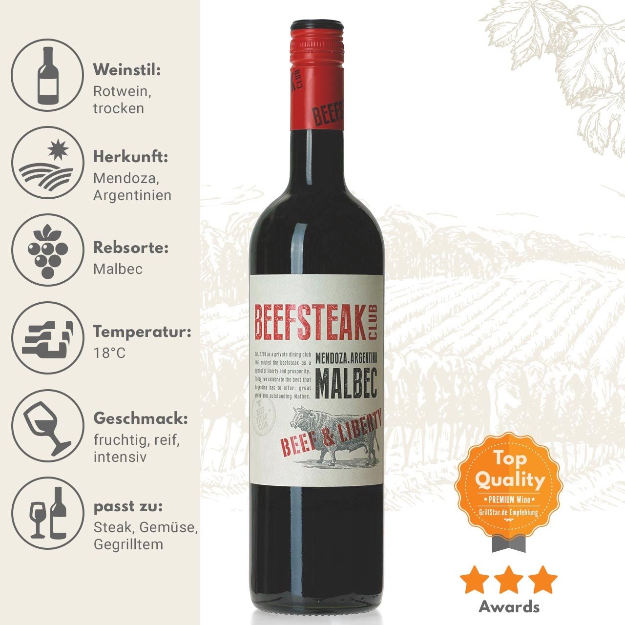 Beefsteak Club Beef & Liberty Malbec - grillstarshop.comBeefsteak Club Beef & Liberty MalbecBeefsteak Clubgrillstarshop.com6010205011932012325