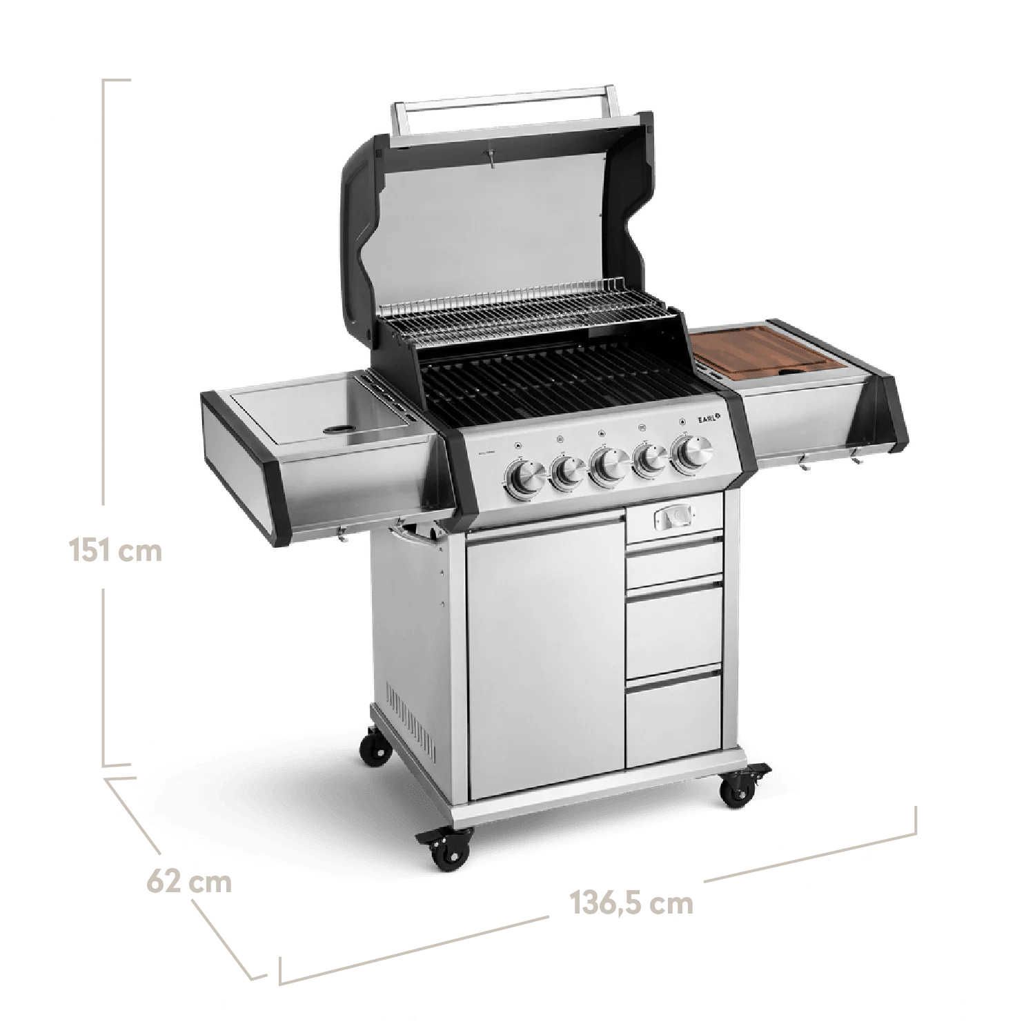 Burnhard EARL Premium - Gasgrill 3 - Brenner Edelstahl mit Gusseisenrost - grillstarshop.comBurnhard EARL Premium - Gasgrill 3 - Brenner Edelstahl mit GusseisenrostGrillBurnhardgrillstarshop.com