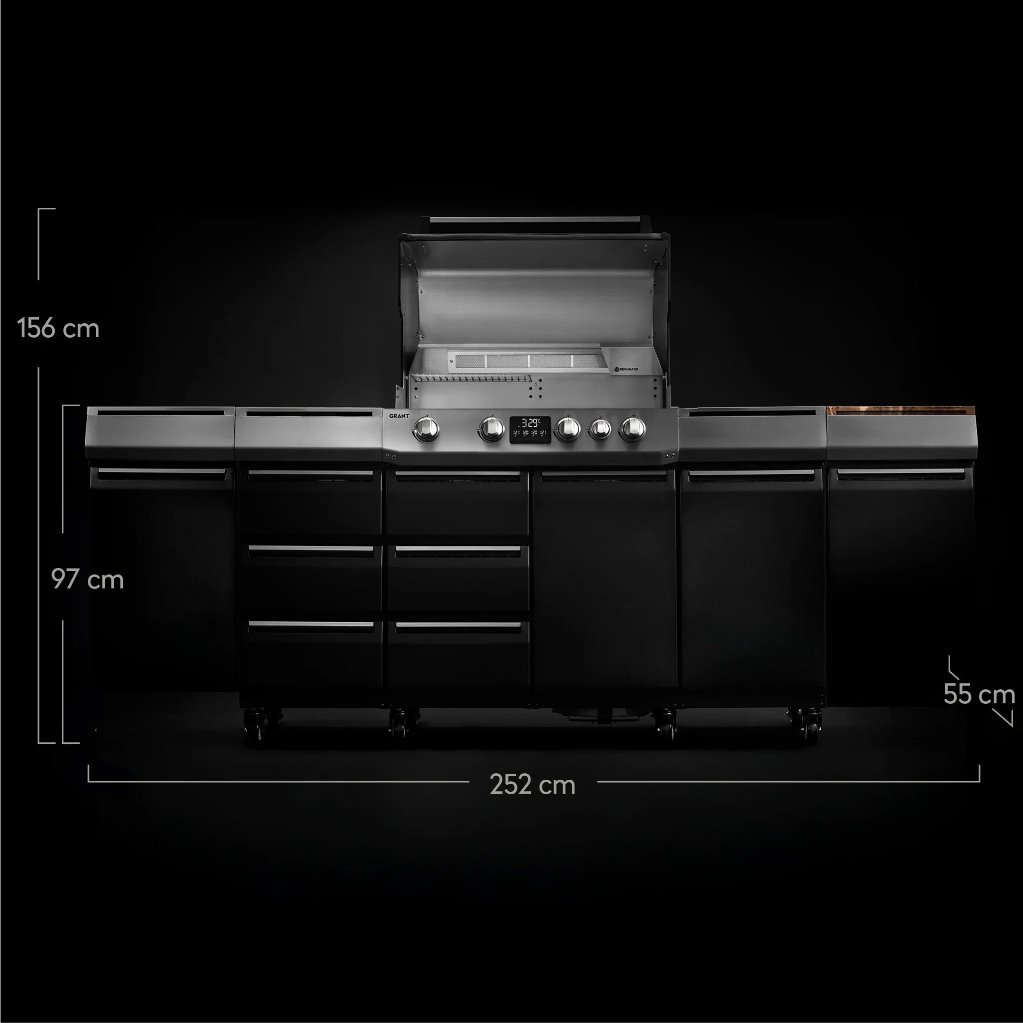 Burnhard GRANT Station - Modularer Gasgrill 4 - Brenner mit Schubladen und Gusseisenrost - grillstarshop.comBurnhard GRANT Station - Modularer Gasgrill 4 - Brenner mit Schubladen und GusseisenrostAußenkücheBurnhardgrillstarshop.com