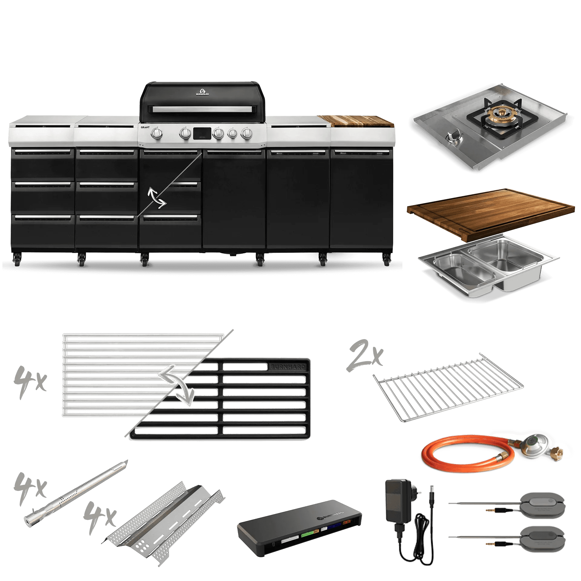 Burnhard GRANT Station - Modularer Gasgrill 4 - Brenner mit Türen und Gusseisenrost - grillstarshop.comBurnhard GRANT Station - Modularer Gasgrill 4 - Brenner mit Türen und GusseisenrostAußenkücheBurnhardgrillstarshop.com