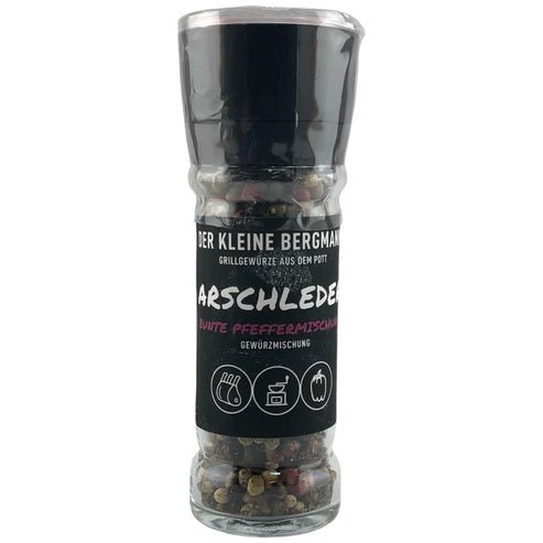 Der Kleine Bergmann Arschleder Bunte Pfeffermischung, 50g Mühle - grillstarshop.comDer Kleine Bergmann Arschleder Bunte Pfeffermischung, 50g MühleDer kleine Bergmanngrillstarshop.com
