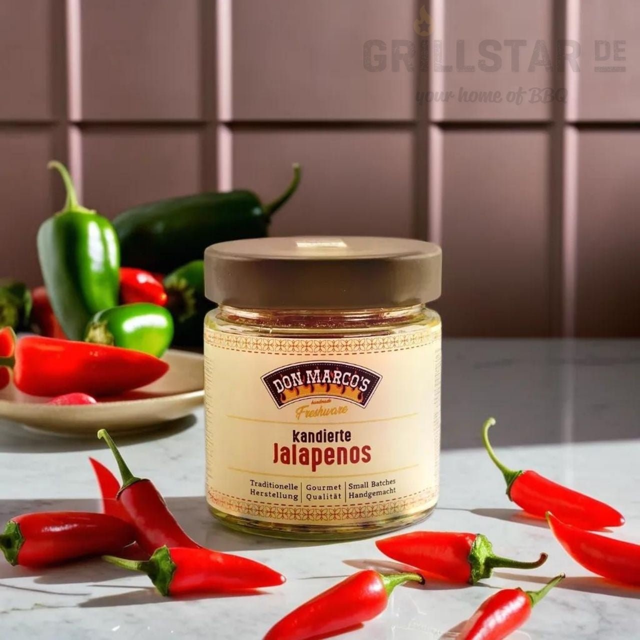 Don Marcos kandierte Jalapenos, 70g - grillstarshop.comDon Marcos kandierte Jalapenos, 70gDon Marco'sgrillstarshop.comdm720 - 0054260266354644
