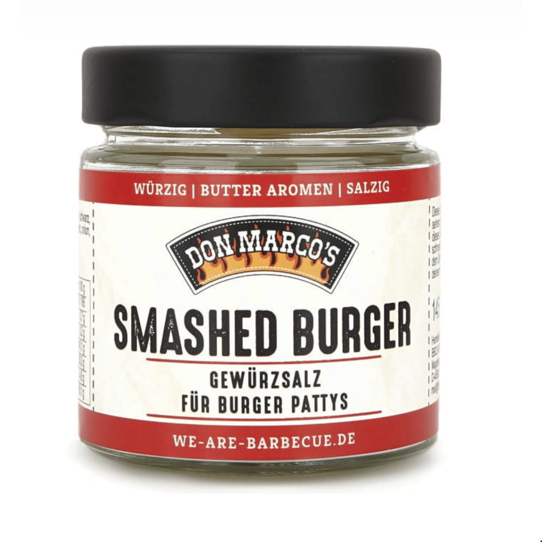 Don Marco's Smashed Burger Extra Taste Gewürz, 145g Glas - grillstarshop.comDon Marco's Smashed Burger Extra Taste Gewürz, 145g GlasGewürzDon Marco'sgrillstarshop.com