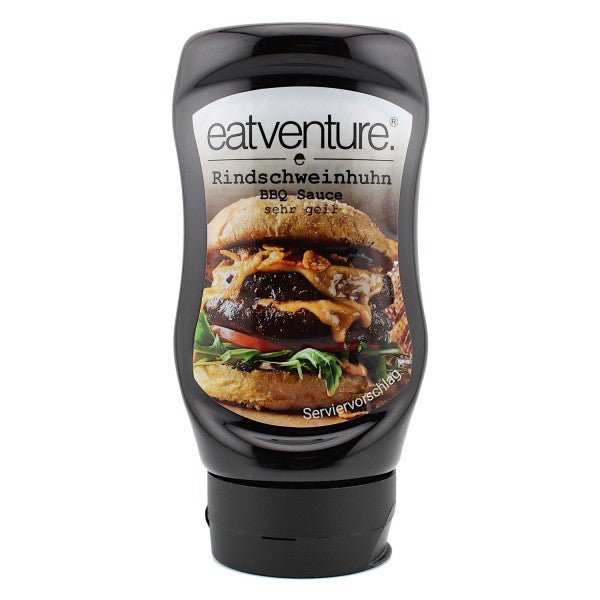 Eatventure BBQ Sauce, Rindschweinhuhn 315ml - grillstarshop.comEatventure BBQ Sauce, Rindschweinhuhn 315mlEatventuregrillstarshop.com