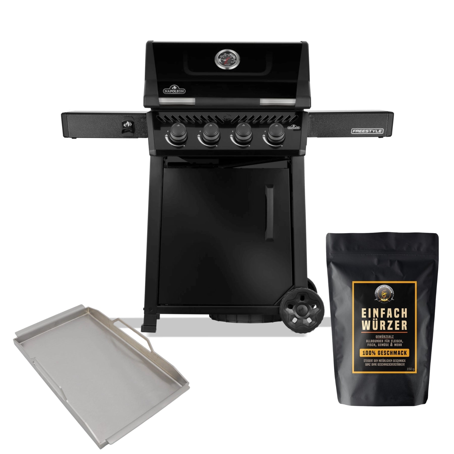 Einfach Grillen Bundle - Napoleon Freestyle 425 (2026), inkl. Einfach Würzer & Einsatzpfanne - grillstarshop.comEinfach Grillen Bundle - Napoleon Freestyle 425 (2026), inkl. Einfach Würzer & EinsatzpfanneGrillbundleEinfach Grillengrillstarshop.com