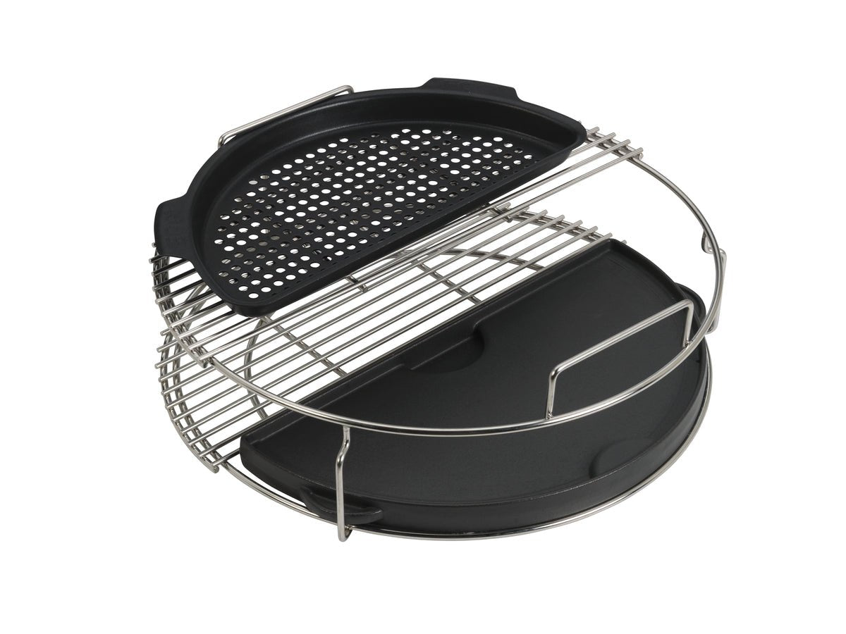 Gelochte halbrunde Grillplatte für den EGGspander XLarge - grillstarshop.comGelochte halbrunde Grillplatte für den EGGspander XLargeBig Green Egggrillstarshop.com