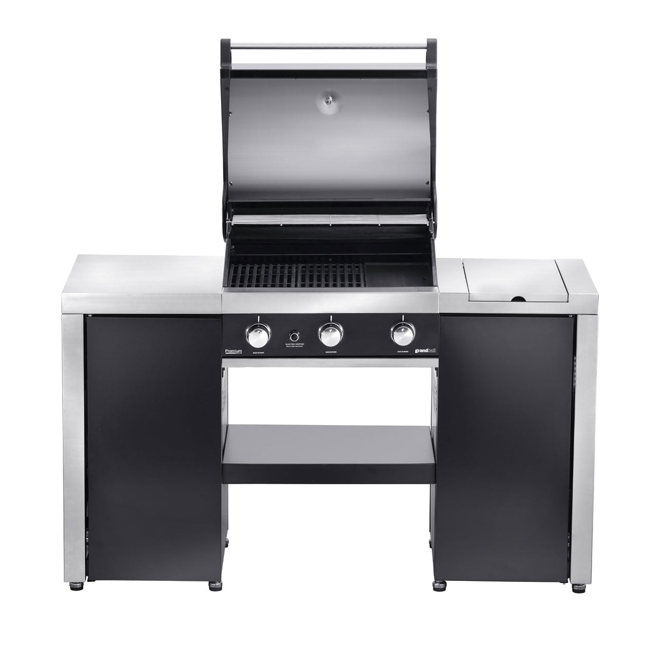 Grandhall Premium G3 Island, Schwarz, 3 Brenner mit Seitenbrenner - grillstarshop.comGrandhall Premium G3 Island, Schwarz, 3 Brenner mit SeitenbrennerGrandhallgrillstarshop.comK03000217B8719324696326