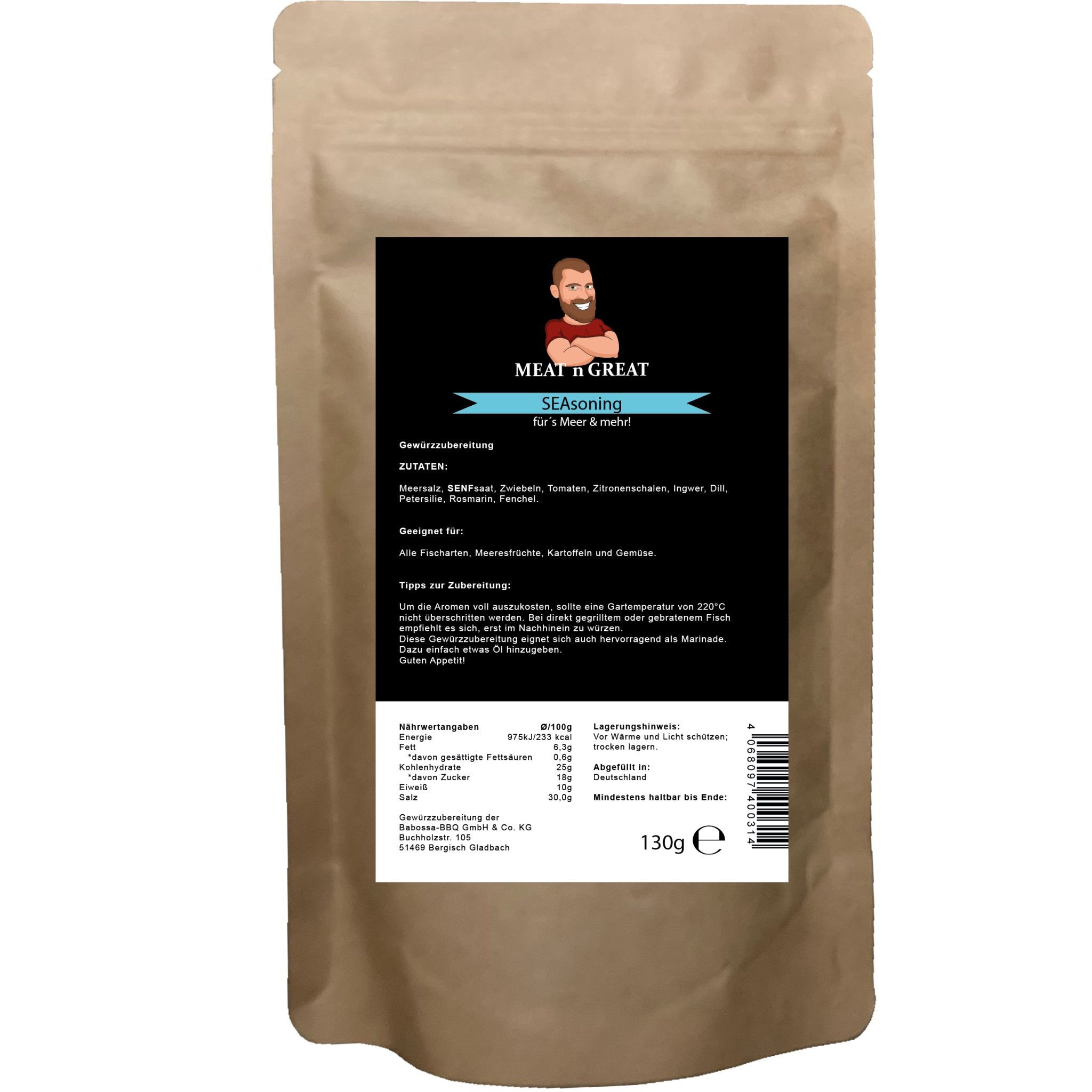 Meat 'n' Great SEAsoning Nachfüllbeutel 130 g - grillstarshop.comMeat 'n' Great SEAsoning Nachfüllbeutel 130 gMeat 'n' Greatgrillstarshop.comB - 400314068097400314