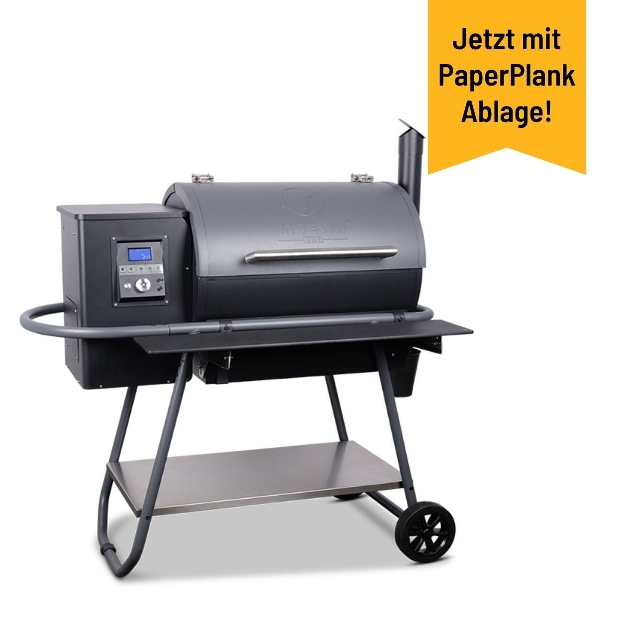 Moesta Sheriff Pelletgrill, inkl. Ablagebrett PaperPlank schwarz & Halterungen, 66 x 44 cm Grillfläche - grillstarshop.comMoesta Sheriff Pelletgrill, inkl. Ablagebrett PaperPlank schwarz & Halterungen, 66 x 44 cm GrillflächeMoestagrillstarshop.com198834260664772552