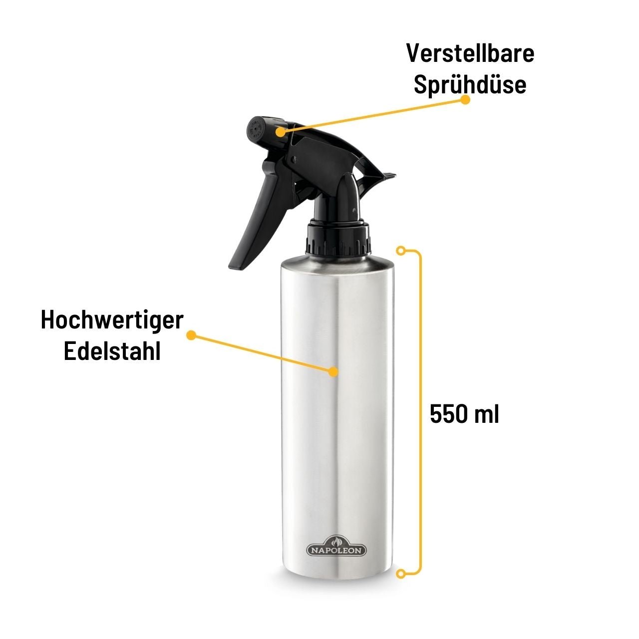 Napoleon Edelstahl Sprühflasche für 550 ml - grillstarshop.comNapoleon Edelstahl Sprühflasche für 550 mlNapoleongrillstarshop.com620470629162620477