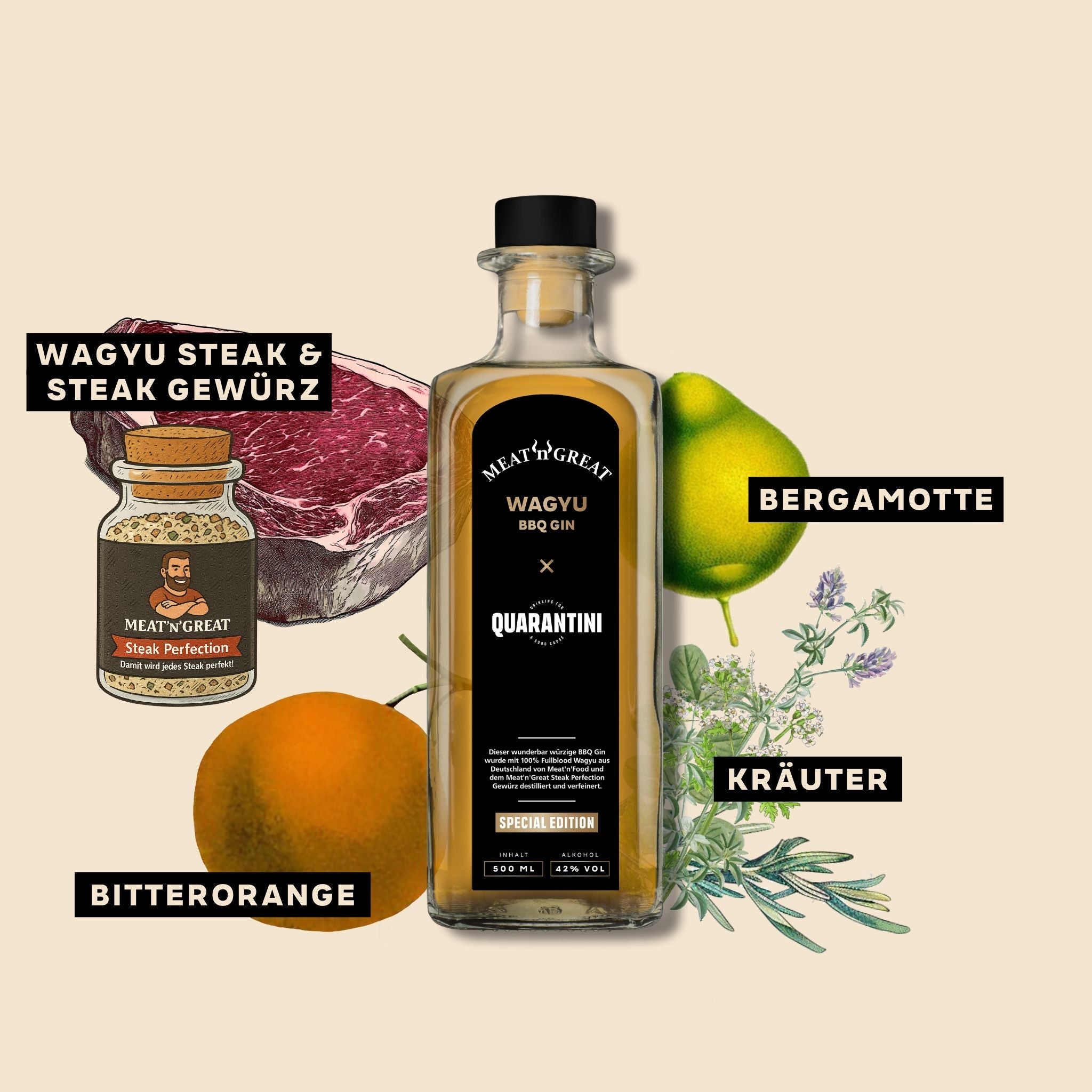 Quarantini × Meat'n'Great Wagyu BBQ Gin (nur 111 Packages) - grillstarshop.comQuarantini × Meat'n'Great Wagyu BBQ Gin (nur 111 Packages)AlkoholBABOSSAgrillstarshop.com