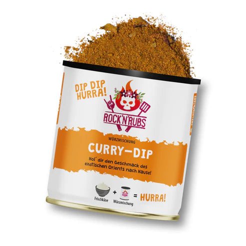 Rock 'n' Rubs Dip Dip Hurra Curry Dip - 140 g - grillstarshop.comRock 'n' Rubs Dip Dip Hurra Curry Dip - 140 gGewürzeRock 'n' Rubsgrillstarshop.com