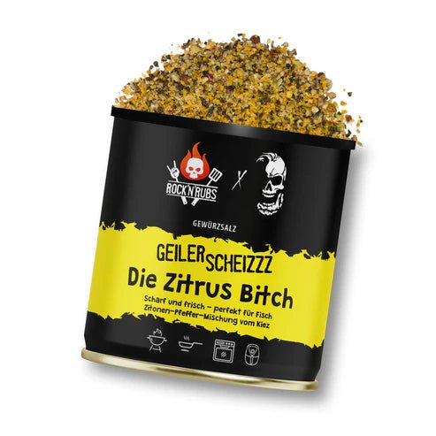 Rock 'n' Rubs Geiler Scheizzz - Die Zitrus Bitch - 170 g - grillstarshop.comRock 'n' Rubs Geiler Scheizzz - Die Zitrus Bitch - 170 gGewürzeRock 'n' Rubsgrillstarshop.com