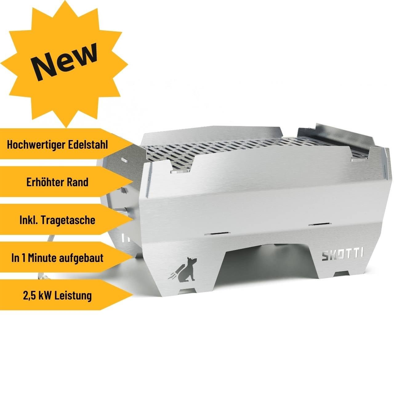 Skotti Grill 2.0, transportabler & klappbarer Campinggrill, 2,5 kW Leistung - grillstarshop.comSkotti Grill 2.0, transportabler & klappbarer Campinggrill, 2,5 kW LeistungSkottigrillstarshop.com