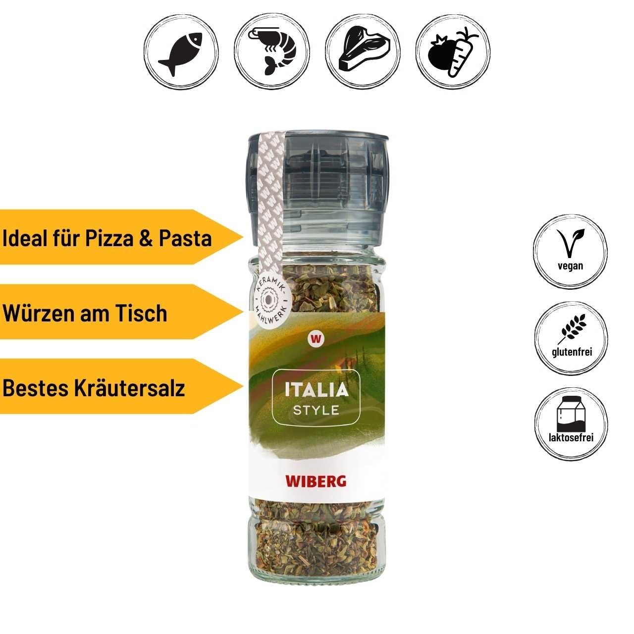 Wiberg Gewürzmühle Italia Style, Kräutersalz, 43g - grillstarshop.comWiberg Gewürzmühle Italia Style, Kräutersalz, 43gWiberggrillstarshop.com