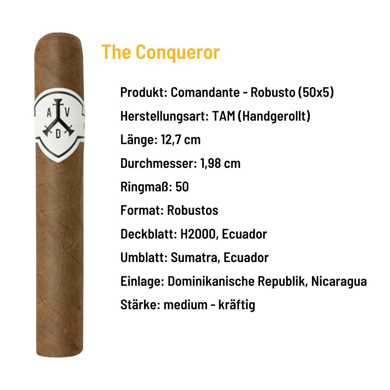 ADV & McKay - The Conqueror Comandante Robusto - grillstarshop.comADV & McKay - The Conqueror Comandante RobustoADV & McKaygrillstarshop.com100093800170600461