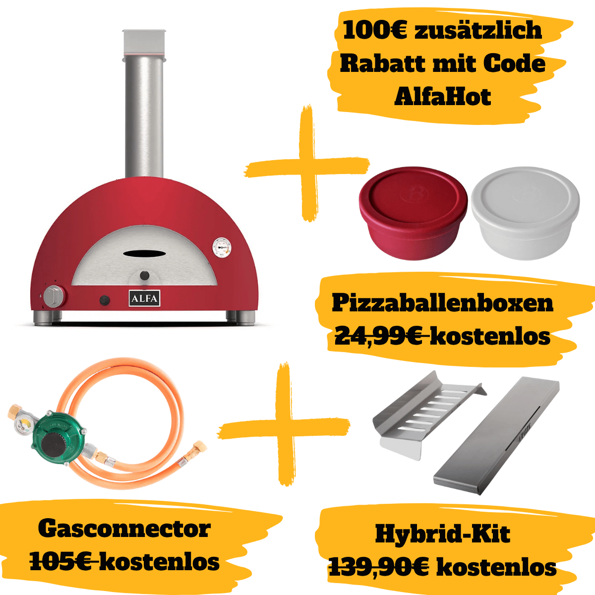 Alfa Forni Moderno 1 Pizze, Gas/Hybrid, Rot SPARBUNDLE - grillstarshop.comAlfa Forni Moderno 1 Pizze, Gas/Hybrid, Rot SPARBUNDLEAlfa Fornigrillstarshop.com