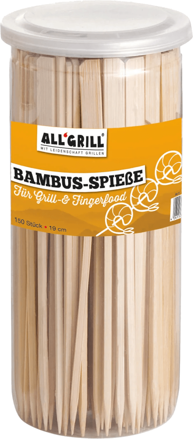 All`Grill Bambus Spieße, 150Stk. 19cm - grillstarshop.comAll`Grill Bambus Spieße, 150Stk. 19cmALL'GRILLgrillstarshop.com98154041571098153