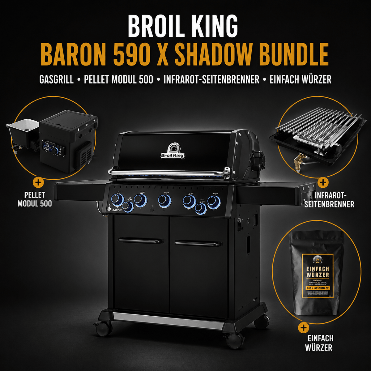 BARON 590 X SHADOW | Einfach Grillen Bundle - grillstarshop.comBARON 590 X SHADOW | Einfach Grillen BundleEinfach Grillengrillstarshop.com