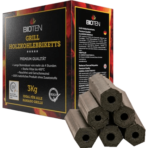 BIOTEN Holzkohlebriketts, 3kg - grillstarshop.comBIOTEN Holzkohlebriketts, 3kgBiotengrillstarshop.com