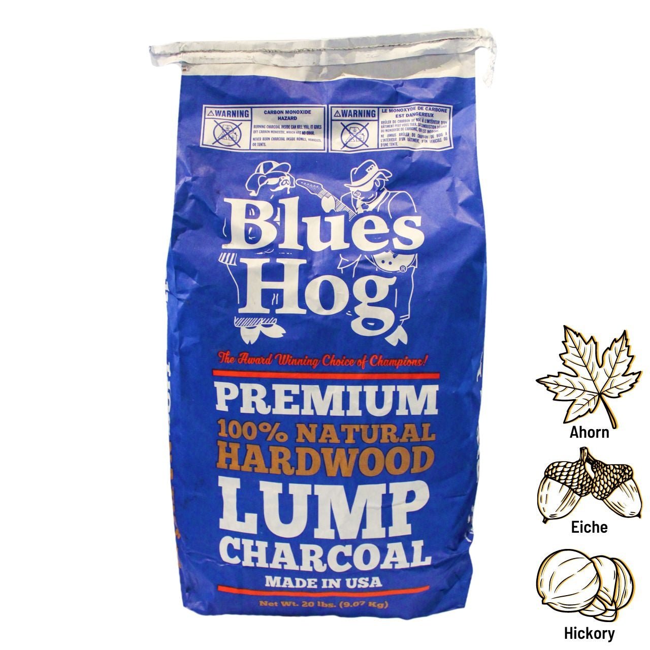 Blues Hog Holzkohle, 9,07kg Eiche, Hickory & Ahorn - grillstarshop.comBlues Hog Holzkohle, 9,07kg Eiche, Hickory & AhornBlues Hoggrillstarshop.comBH1302510665591000145