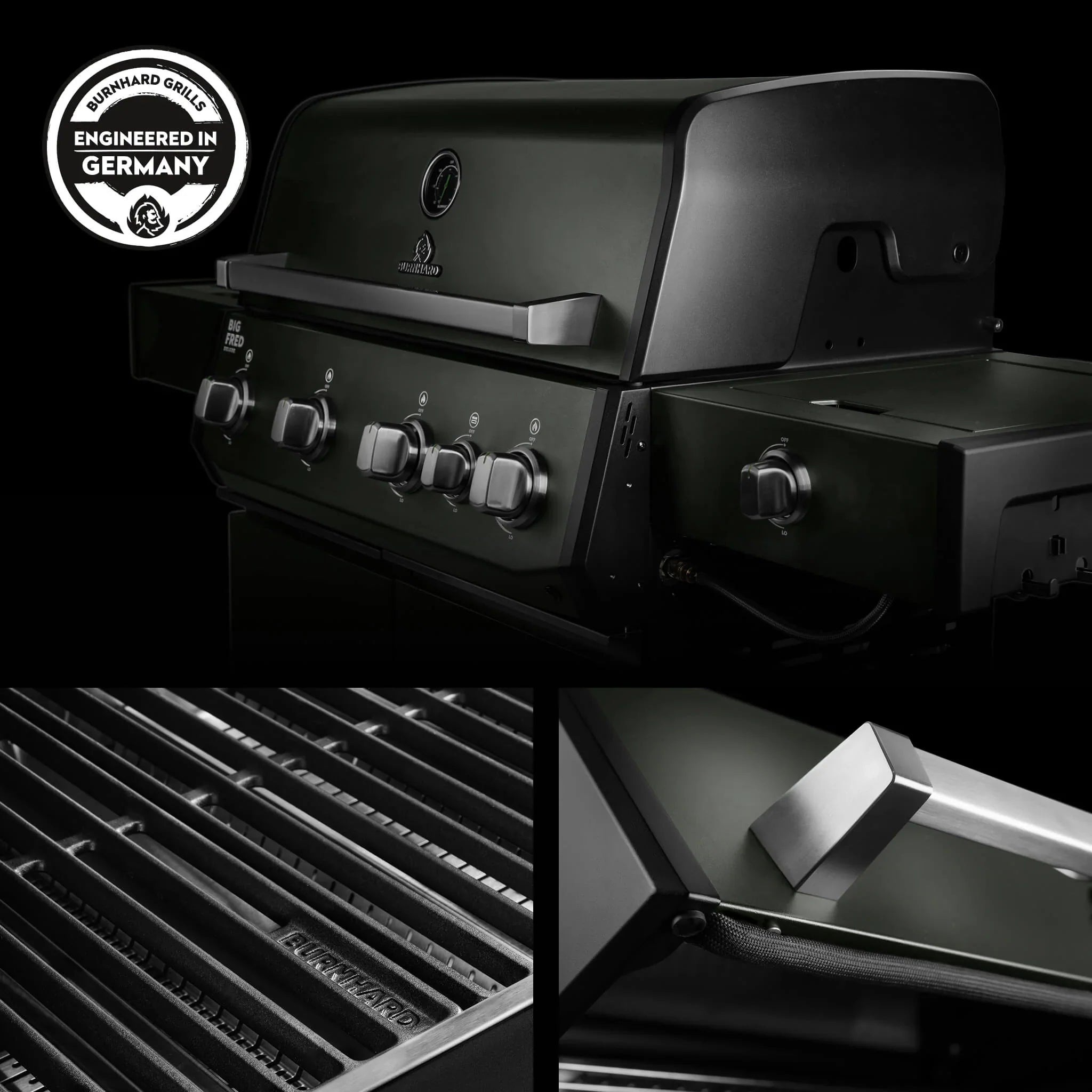 Burnhard Big FRED Deluxe Gasgrill Green Edition 4 - Brenner mit Edelstahlrost Series 4 - grillstarshop.comBurnhard Big FRED Deluxe Gasgrill Green Edition 4 - Brenner mit Edelstahlrost Series 4Burnhardgrillstarshop.com
