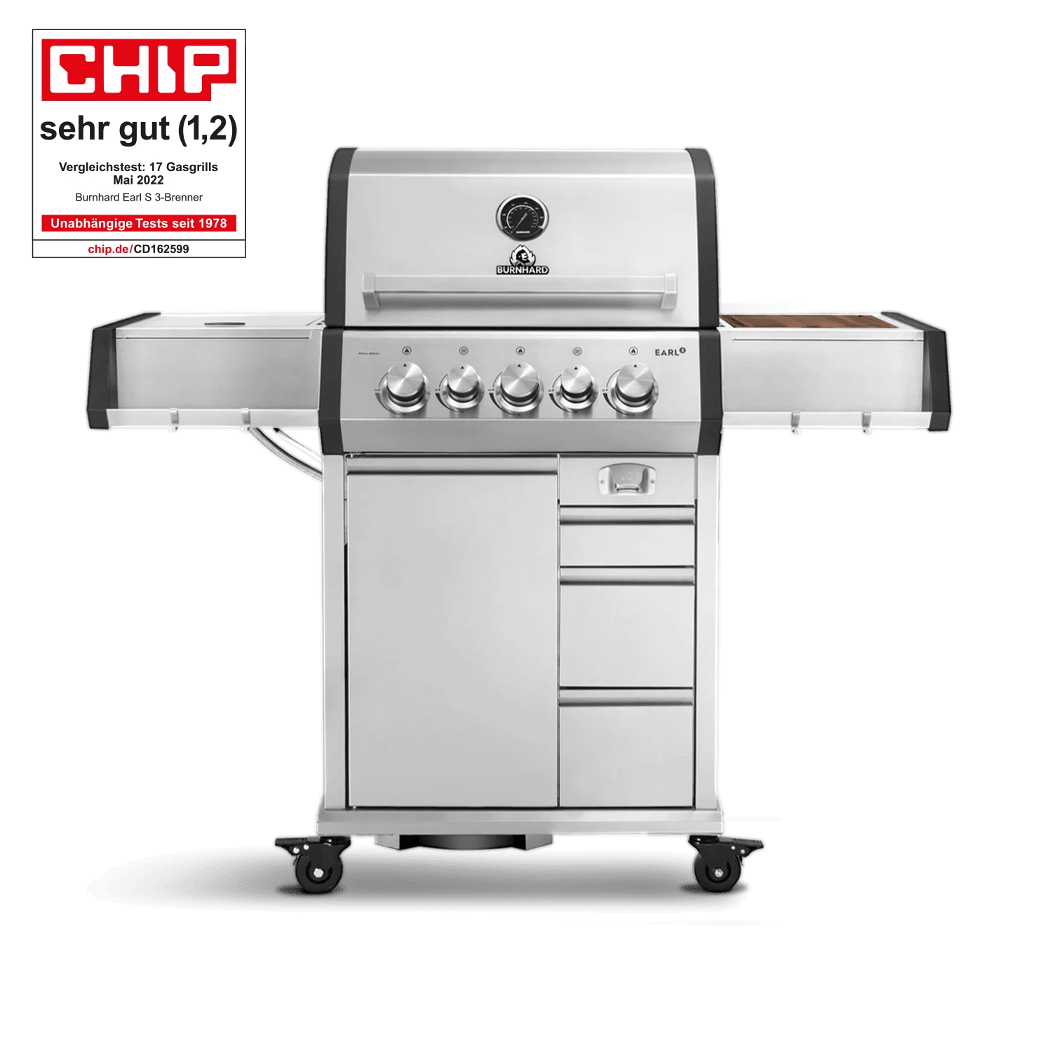 Burnhard EARL Premium - Gasgrill 3 - Brenner Edelstahl mit Gusseisenrost - grillstarshop.comBurnhard EARL Premium - Gasgrill 3 - Brenner Edelstahl mit GusseisenrostGrillBurnhardgrillstarshop.com