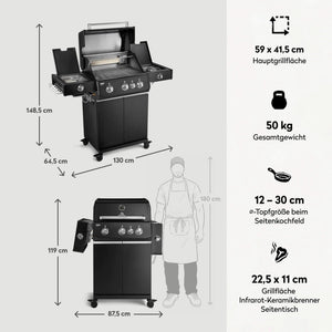 Burnhard FRED Deluxe+ Schwarz mit Edelstahlrosten - grillstarshop.comBurnhard FRED Deluxe+ Schwarz mit EdelstahlrostenGrillBurnhardgrillstarshop.com