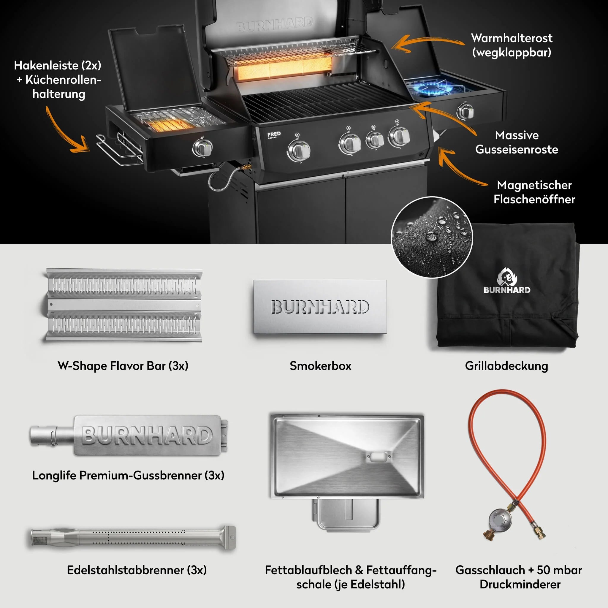 Burnhard FRED Deluxe+ Schwarz mit Gussrosten - grillstarshop.comBurnhard FRED Deluxe+ Schwarz mit GussrostenGrillBurnhardgrillstarshop.com