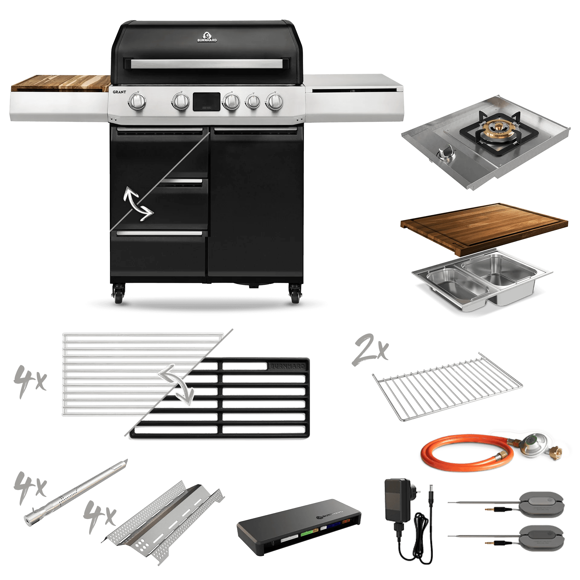 Burnhard GRANT Upgrade - Modularer Gasgrill 4 - Brenner mit Schubladen und Gusseisenrost - grillstarshop.comBurnhard GRANT Upgrade - Modularer Gasgrill 4 - Brenner mit Schubladen und GusseisenrostGrillBurnhardgrillstarshop.com