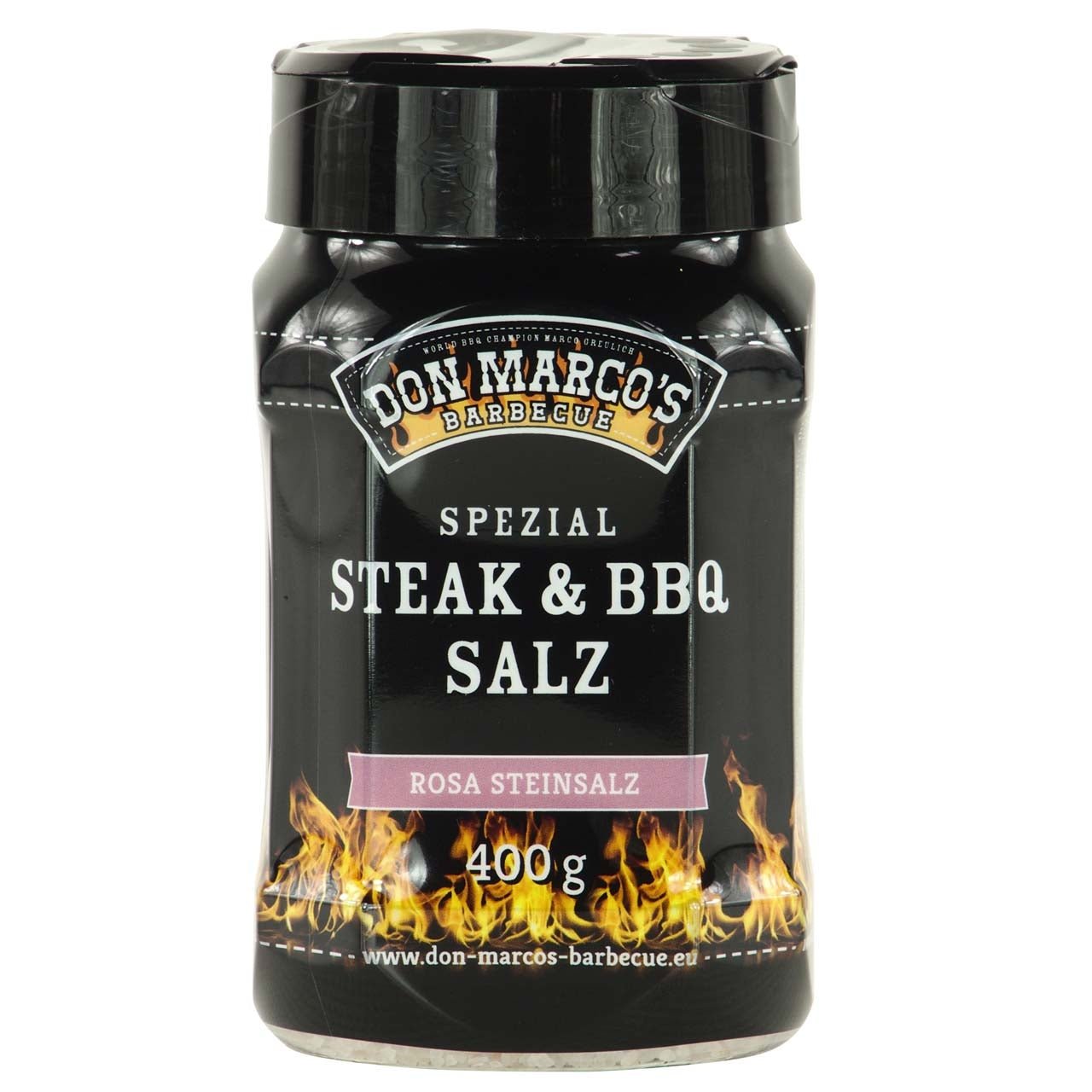Don Marco's Spezial Steak & BBQ Salz "Rosa Steinsalz", 400g Streuer - grillstarshop.comDon Marco's Spezial Steak & BBQ Salz "Rosa Steinsalz", 400g StreuerDon Marco'sgrillstarshop.comdm103 - 002 - 4004260266352886
