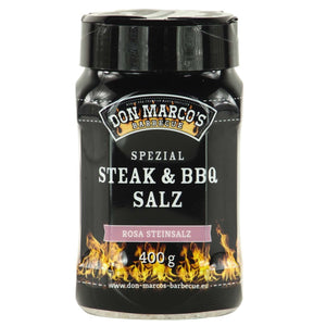 Don Marco's Spezial Steak & BBQ Salz "Rosa Steinsalz", 400g Streuer - grillstarshop.comDon Marco's Spezial Steak & BBQ Salz "Rosa Steinsalz", 400g StreuerDon Marco'sgrillstarshop.comdm103 - 002 - 4004260266352886