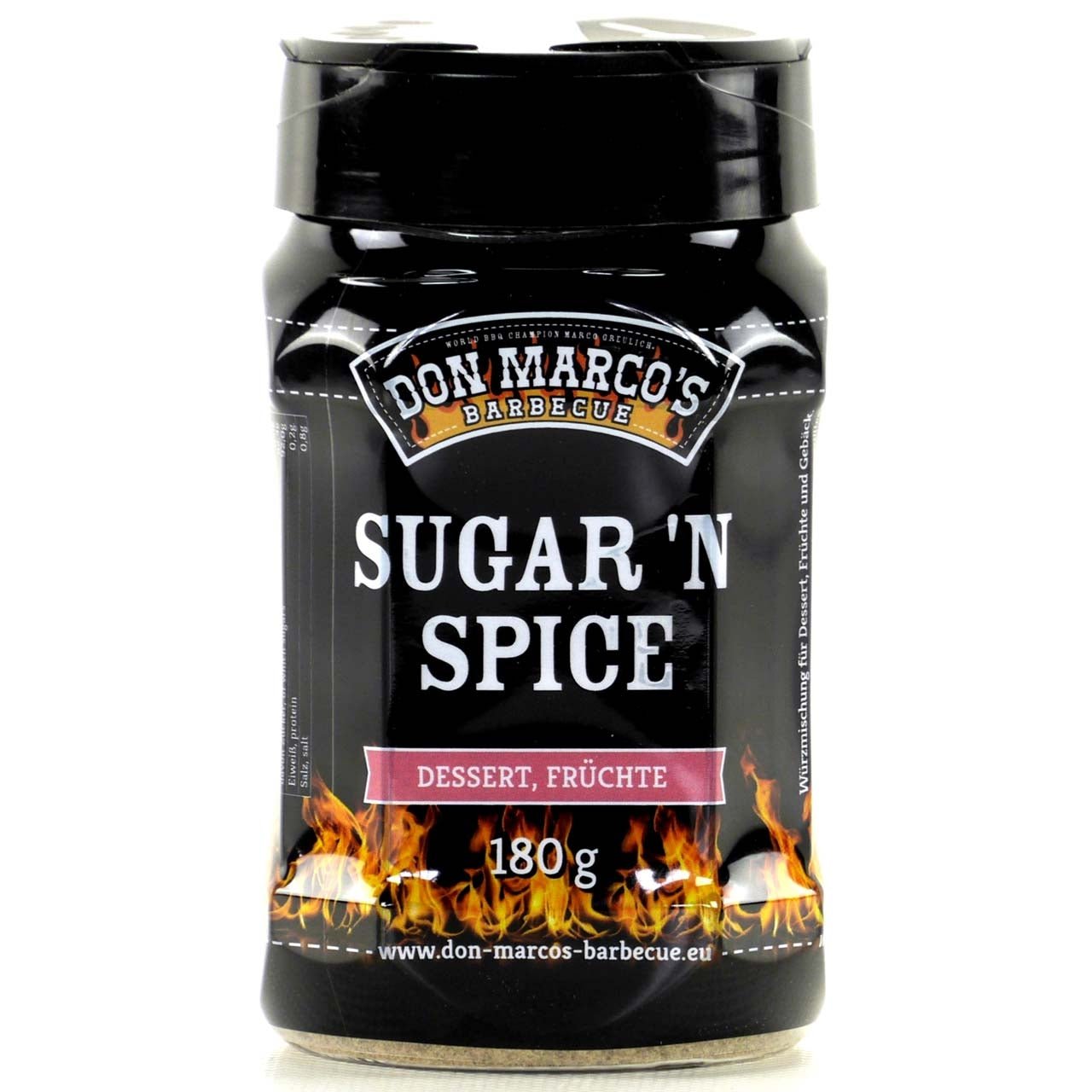 Don Marco's Sugar'n'Spice, 180g Streuer - grillstarshop.comDon Marco's Sugar'n'Spice, 180g StreuerDon Marco'sgrillstarshop.comdm104 - 003 - 1804260266352848