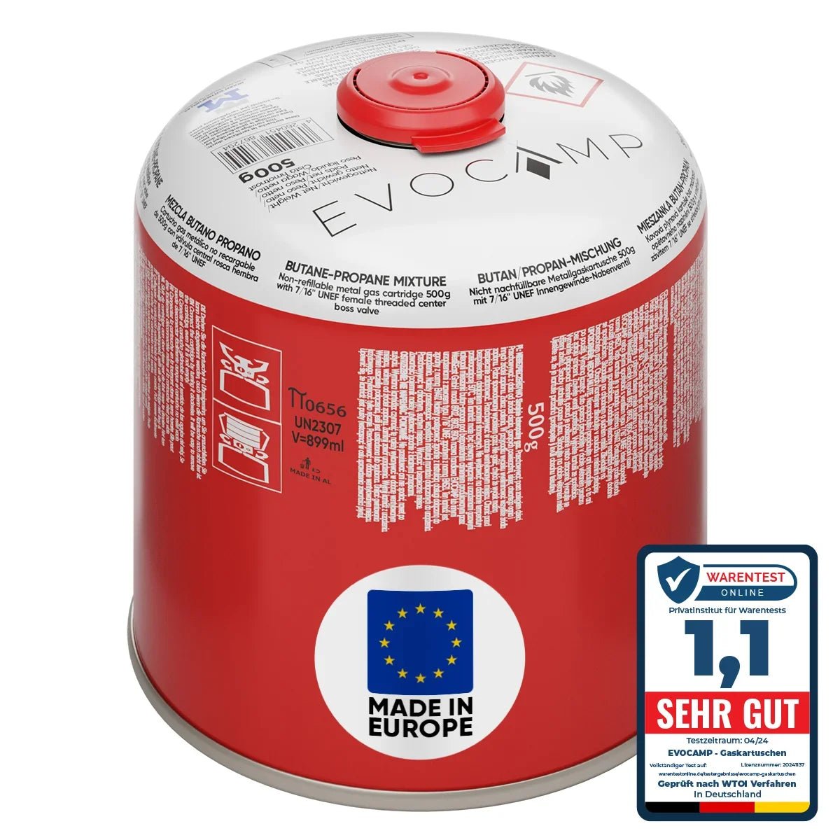 EVOCAMP Gaskartusche, 500g mit Schraubventil Butan/Propan - grillstarshop.comEVOCAMP Gaskartusche, 500g mit Schraubventil Butan/PropanEvocampgrillstarshop.com