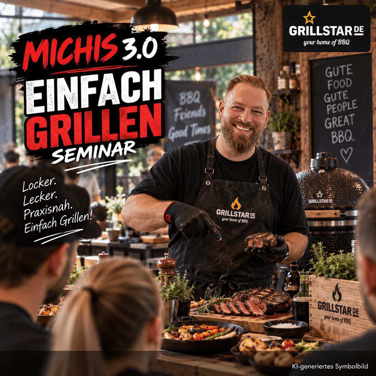 Grillstar Michis 3.0 "Einfach Grillen" Seminar 2027 - grillstarshop.comGrillstar Michis 3.0 "Einfach Grillen" Seminar 2027Grillstargrillstarshop.com