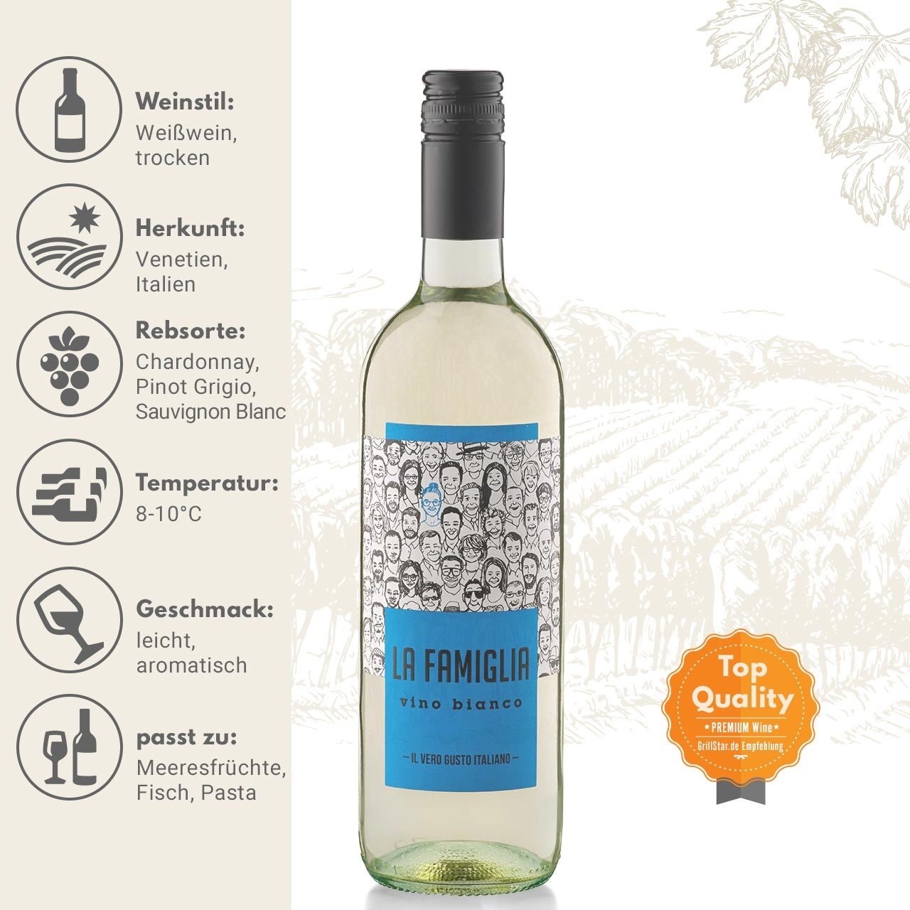 LA FAMIGLIA "Vino Bianco" Weißwein - grillstarshop.comLA FAMIGLIA "Vino Bianco" WeißweinLA FAMIGLIAgrillstarshop.com1052048003969009888