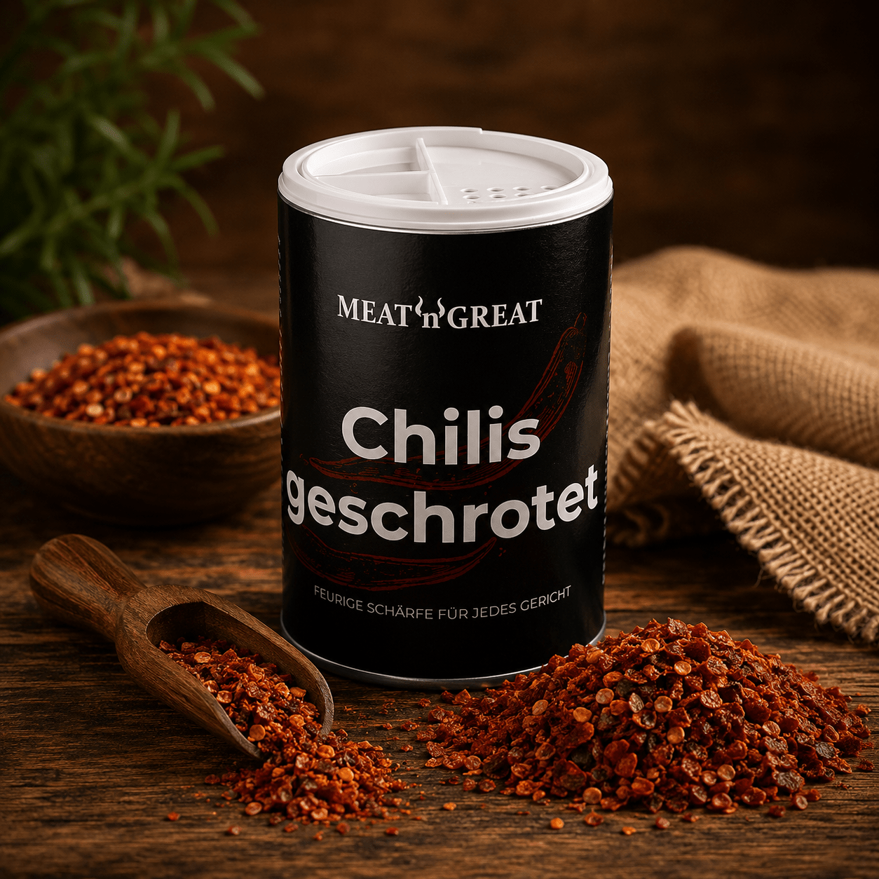 Meat 'n' Chilis geschrotet, Streuer, 70g - grillstarshop.comMeat 'n' Chilis geschrotet, Streuer, 70gGewürzeMeat 'n' Greatgrillstarshop.com