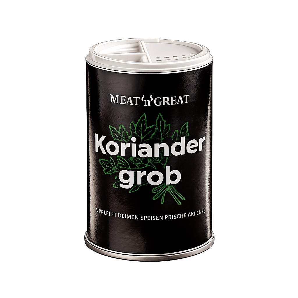 Meat 'n' Great Koriander grob, Streuer, 50g - grillstarshop.comMeat 'n' Great Koriander grob, Streuer, 50gMeat 'n' Greatgrillstarshop.com