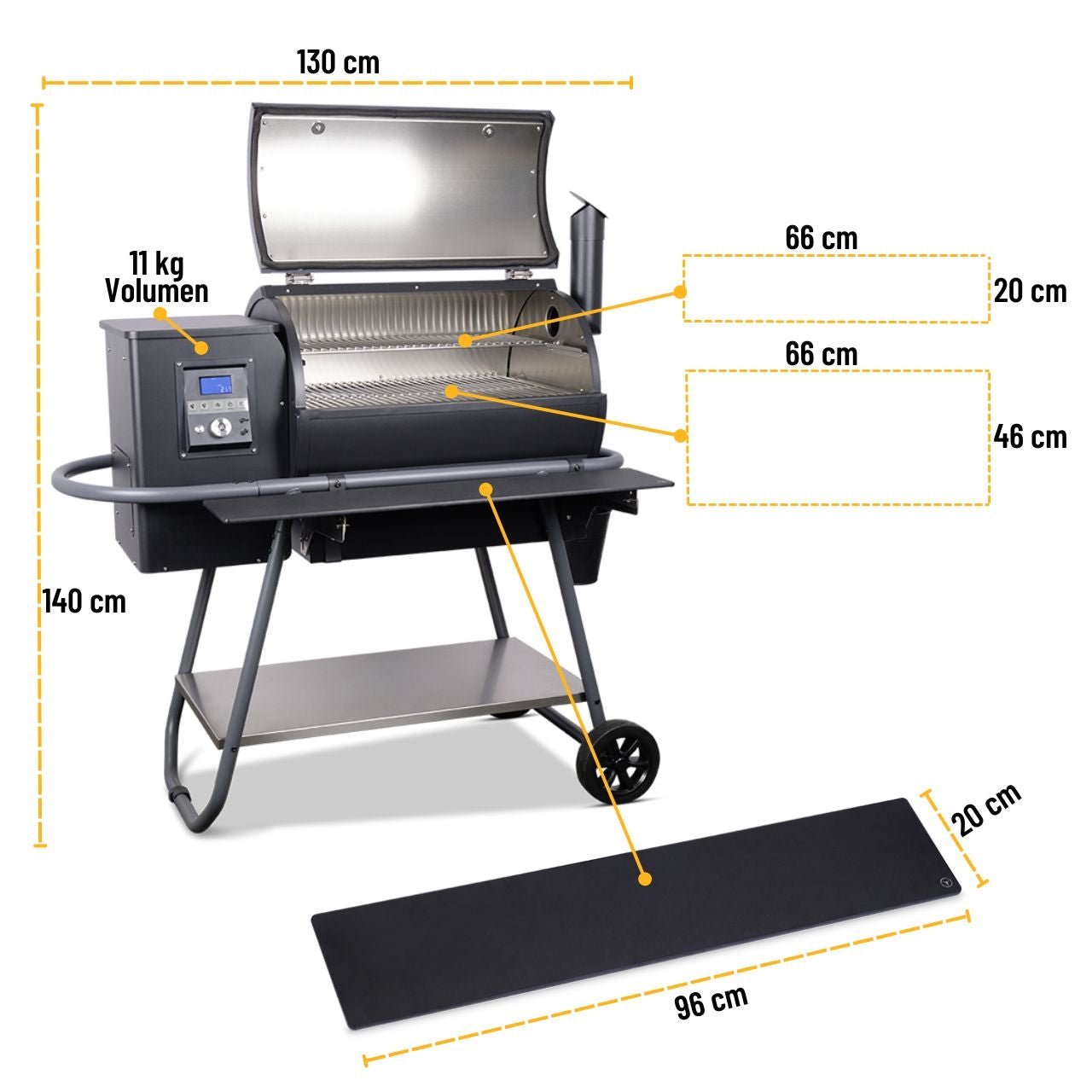 Moesta Sheriff Pelletgrill, inkl. Ablagebrett PaperPlank schwarz & Halterungen, 66 x 44 cm Grillfläche - grillstarshop.comMoesta Sheriff Pelletgrill, inkl. Ablagebrett PaperPlank schwarz & Halterungen, 66 x 44 cm GrillflächeMoestagrillstarshop.com198834260664772552