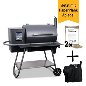 Mostea Sheriff Grill - Set Schwarz – mit Abdeckhaube, Ablagebrett & Buchenpellets - grillstarshop.comMostea Sheriff Grill - Set Schwarz – mit Abdeckhaube, Ablagebrett & BuchenpelletsGrillMoestagrillstarshop.com