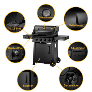 Napoleon Phantom Freestyle 425, Mattschwarz, 4 Brenner - mit SIZZLE ZONE, Edelstahlroste - grillstarshop.comNapoleon Phantom Freestyle 425, Mattschwarz, 4 Brenner - mit SIZZLE ZONE, EdelstahlrosteNapoleongrillstarshop.comF425DSIBPK - DE - PHM0629162147059