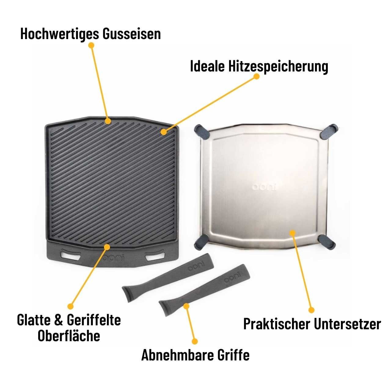 Ooni Gusseisenpfanne - doppelseitige Grizzler - Platte - grillstarshop.comOoni Gusseisenpfanne - doppelseitige Grizzler - PlatteOonigrillstarshop.comUU - P0A0005060568342573