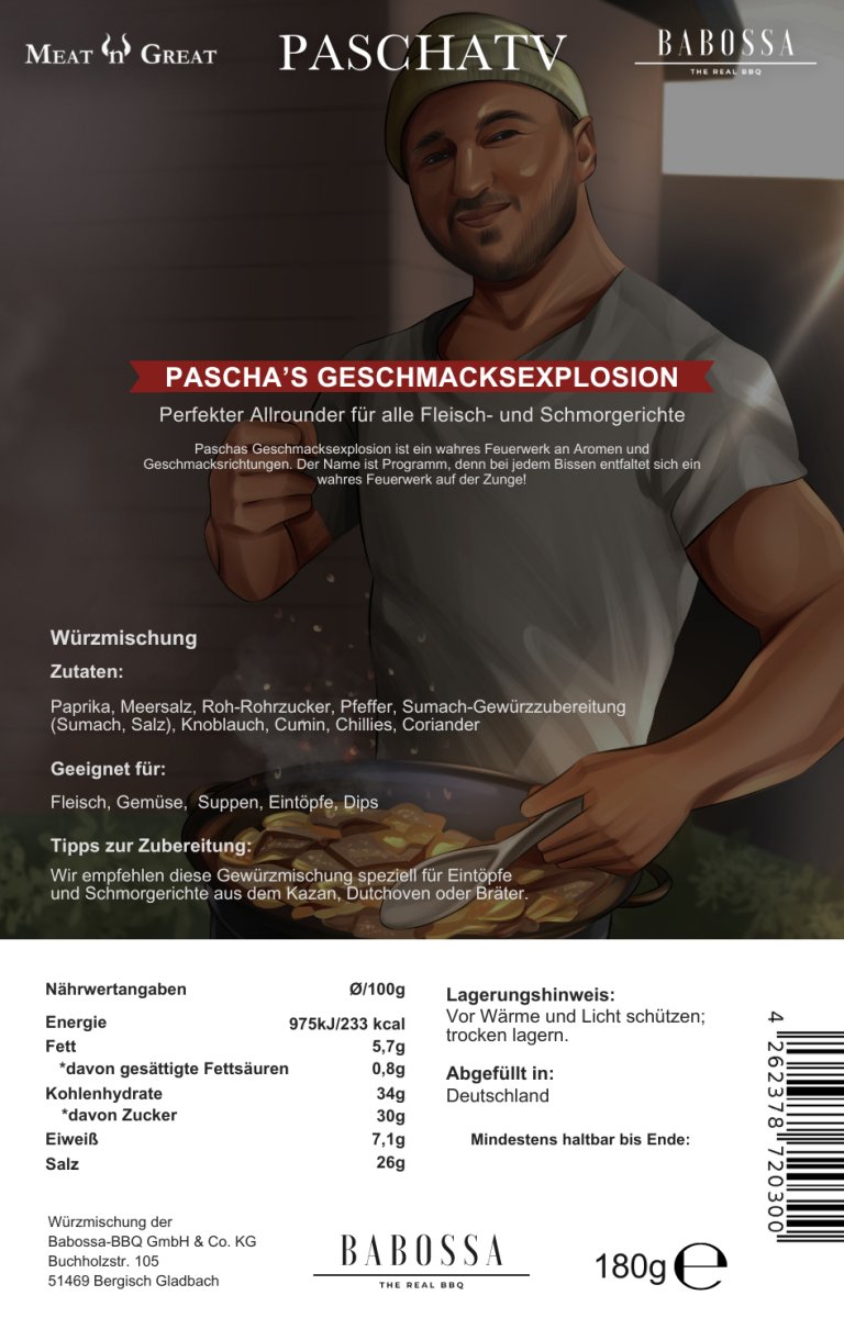 Pascha´s Geschmacksexplosion | Kazan Gewürz | PaschaTV | 180g Beutel - grillstarshop.comPascha´s Geschmacksexplosion | Kazan Gewürz | PaschaTV | 180g BeutelBabossagrillstarshop.comGP_S_024262378720300