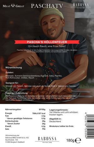 Pascha´s Höllenfeuer | Höllenfeuer Gewürz | PaschaTV | 180g Beutel - grillstarshop.comPascha´s Höllenfeuer | Höllenfeuer Gewürz | PaschaTV | 180g BeutelBabossagrillstarshop.comGP_S_014262378720294