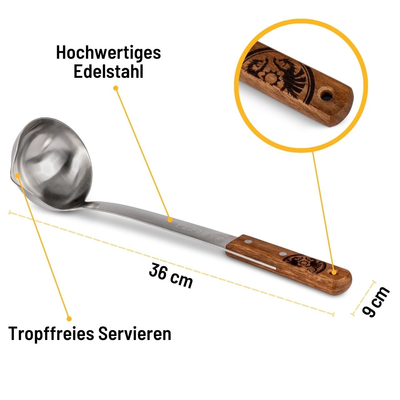 Petromax Schöpfkelle mit Walnussholzgriff, 30 cm - grillstarshop.comPetromax Schöpfkelle mit Walnussholzgriff, 30 cmPetromaxgrillstarshop.comptladle304250435770917