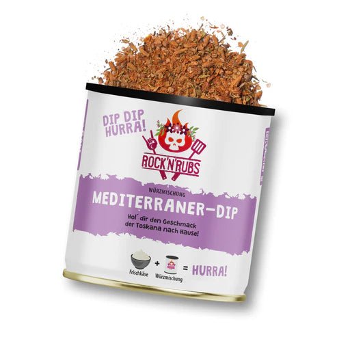 Rock 'n' Rubs Dip Dip Hurra Mediterraner Dip - 140 g - grillstarshop.comRock 'n' Rubs Dip Dip Hurra Mediterraner Dip - 140 gGewürzeRock 'n' Rubsgrillstarshop.com